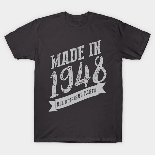 Made in 1948 all original part silver T-Shirt by variantees